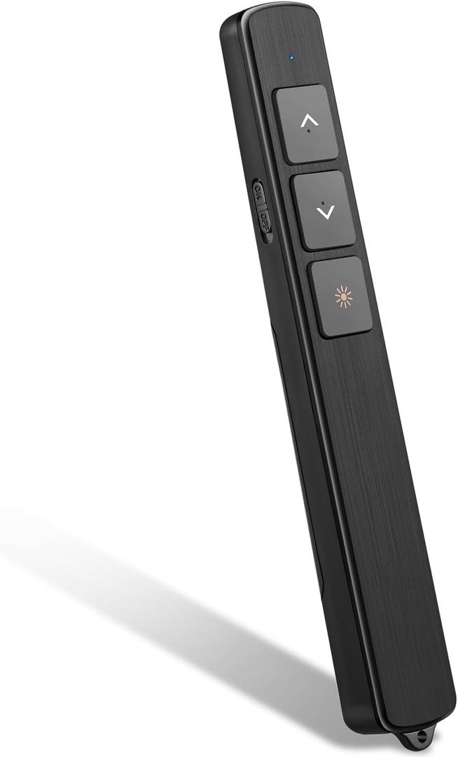 Kinizuxi Presentation Clicker for PowerPoint Remote with Lanyard,100M Wireless Presenter Remote PPT PowerPoint Clicker,2.4GHz Presentation Pointer Slide Advancer for Mac Computer Laptop (Ipcs Black)