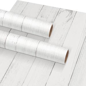 PerKoop 2 Roll White Wood Bulletin Board Paper 3.9" x 12ft Non Woven Bulletin Background Wallpaper Fade Resistant Board Roll Decoration for Arts Crafts Office School Classroom, 144 x 3.9 inches
