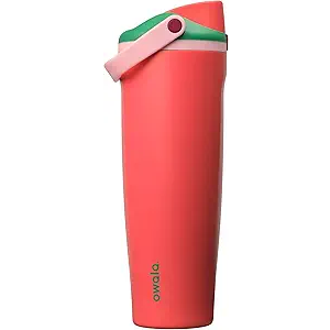 Owala FreeSip Sway Insulated Stainless Steel Water Bottle with Two-Way Spout, Built-In Straw and BucketHandle, Made for Travel, School, and Sports, 40oz, BPA Free, Leak Proof, Strawberry Fields