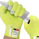 Fullsheild Cut Resistant Gloves Food Grade Level 5 Protection for Kitchen Anti Cut Gloves for Meat Cutting Woodworking (Medium, 4 Pack Light Green)