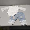 Baby Girl Clothes Outfits Toddler Infant Baby Romper Top+Jeans Clothing Set (6-12 Months, White)