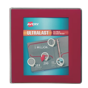 Avery 1.5" Ultralast 3 Ring Binder, One Touch Slant Ring, Holds 8.5" x 11" Paper