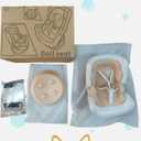 Car Seat Protector for 17cm Doll, Desktop Ornament Set with Accessories,Air Vent Stuffed Toy Carseat, Perfect for Car Decoration and Display,Suitable for 17cm Dolls (Blue)