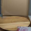 Serving Tray with Handles, Acacia Wood Oval Tray 17.3x12.9x1.9 Inch Large Wooden Coffee Table Ottoman Tray Breakfast in Bed Tray Decorative Rustic Farmhouse Home Dcor Tray for Drinks Snacks & Candles