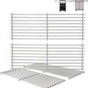 17 3/8" Grill Grates for Broil King Baron Grill Replacement Parts 320 340 420 440 490 9761-67 Huntington Replacement Parts 2122-67 6020-54 6020-57 Sterling 5020-54, Broil-Mate, Stainless Steel, 4PCS