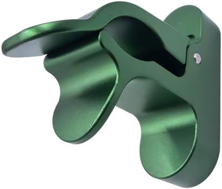 Magnetic Golf Holder Clip for Golf Cart with Hook Design, Aluminum Alloy Golf Cart Hold with Secure Grip & Hook & Loop Strap, Golf Cart Accessories, Ideal Golf Gifts for Men - Green