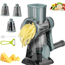 Cheese Grater with Handle, Multifunctional Manual Rotary Cheese Grater - Cheese Shredder Easily Chop Carrots, Potatoes, Vegetables and Fruits and Easy to Clean(Blue)