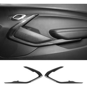 Carbon Fiber Interior V Door Panel Trim Cover Frame Decoration Interior Accessories for Chevrolet Camaro 2016-2023