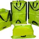DURASACK 4-Piece Heavy Duty All-Purpose Tote Bags and Potting Mat (Lime Green)