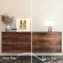 Decotalk Wood Contact Paper Wood Grain Contact Paper for Cabinets Wood Wallpaper Peel and Stick Brown Wood Wallpaper for Walls Removable 17.7"x120" Self Adhesive Faux Wood Vinyl Wrap Roll