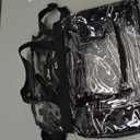 MAY TREE Clear Bag for Stadium Events, 125.512 Clear Tote Lunch Bag with Non-detachable Reinforced Straps for Work, Sporting Events and Gym, Black
