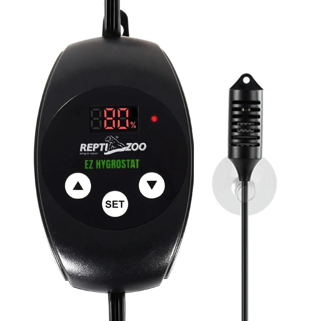 REPTI ZOO Reptile Digital Hygrometer Controller LED Humidistat Reptile Humidity Control for Reptile Terrariums Tank Reptile Humidifier Fogger Mushroom Greenhouse