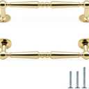 10 Pack Polished Gold Cabinet Pulls 5 Inch/128mm Hole Center Zinc Alloy Polished Brass Drawer Dresser Handles Shiny Gold Kitchen Cupboard Bathroom Furniture Hardware