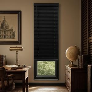 MR.DANCE 2 Inch Cordless Faux Wood Mini Blinds for Narrow Indoor Windows