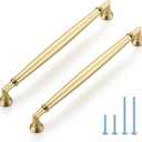 HOME EDIT 20 Pack 7-1/2 Inch Brushed Gold Cabinet Handles Solid Zinc Alloy Pulls for Kitchen, Dresser, Closet & Bathroom Cabinets Hardware