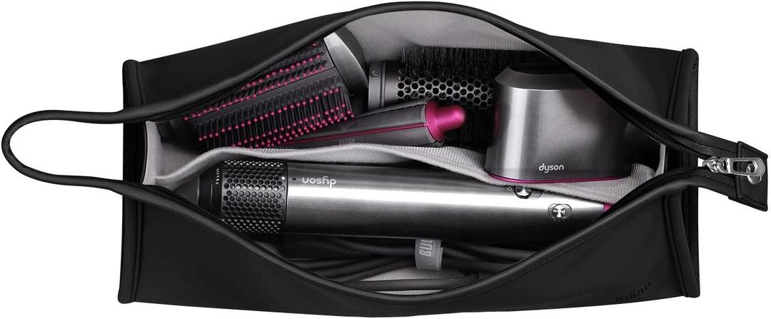 Buwico PU Leather Travel Case Portable Storage Bag for Dyson Airwrap Styler/Shark Airwrap, Waterproof Anti-scratch Dustproof Shockproof Protection Organizer Travel Gift Case, Travel Case for Shark Flexstyle (Black)