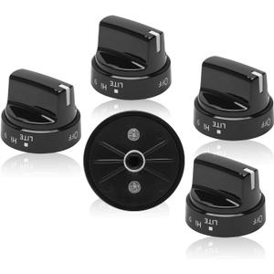 WB03X24759 Range Surface Burner Knob, 222D5793 Gas Range Control Knob Replacement, 4454960 Gas Range knobs Compatible with GE Stove (Black 5pcs)