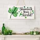 4 x OHOME St Patricks Day Decorations - Hanging Wooden Sign for Wall Home Door Birthday | Shamrock Decorations Wood Wreaths Irish St Patty's Day Accessories Party Favors - St. Patrick's Day Decor
