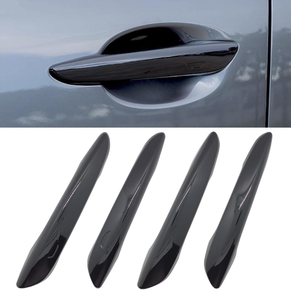 No Adhesive Car Door Handle Cover Protector Compatible for 2020 2021 2022 2023 2024 2025 2026 Mazda 3 CX-30 2023 2024 2025 2026 CX-50 Accessories (1. Glossy Black)