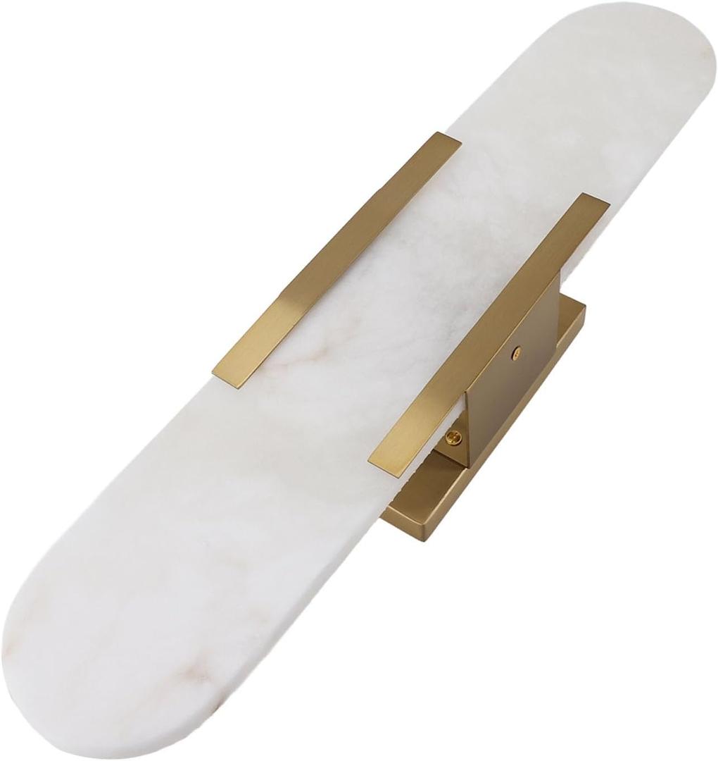 Hyuduo Modern Marble Wall Sconces Elegant Frosted LED Wall Mount Lamp with G4 Base for Living Room Corridor Hotel Bathroom Iron Marble