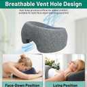Face Down Pillow for Massage and Prone Sleeping, Breathable Memory Foam Face Cradle Headrest for Spa, Bed or Massage Table, Comfortable Stomach Sleeping Cushion for Relaxation