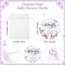 25 Set Baby Shower Favors for Guests Butterfly Keychain Bulk Thank You Cards Bag Baby Shower Return Gifts (Purple)