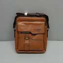 Men's Retro Leather Shoulder Bag - Stylish and Practical Messenger Bag with Multiple Compartments (Light Brown)