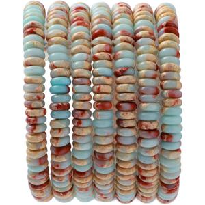 Natural Shoushan Stone Disk Spacer Beads 6x2mm 38cm/str Flat Rondelle Loose Semi Gemstone Caps for Making Bracelets Necklace