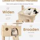 SHA CERLIN 65in Larger Cat Tree Tower Condo for Indoor Kitties/Multi-Level Furniture Activity Center with Wide Base/Cozy Plush Cat Perches/Baskets/Sisal Scratching Posts and Hammock/Beige