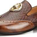 JITAI Men Loafers Men Fashion Loafers Wedding Shoes Loafers for Men Party Shoes, Brown/ 02, 9 US