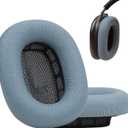 Upgraded Silicone Ear Cushions for AirPods Max Headphones 2024, Protein Leather Covered Ear Pads with Silicone & Memory Foam and Magnet (Blue)