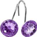 MitoVilla Purple Shower Curtain Hooks Rings, Metal Shower Hooks for Shower Curtain Liner, Purple Rust Proof Shower Rings for Curtain Accessories and Bathroom Shower Rod, 12 Pack Bathroom Set