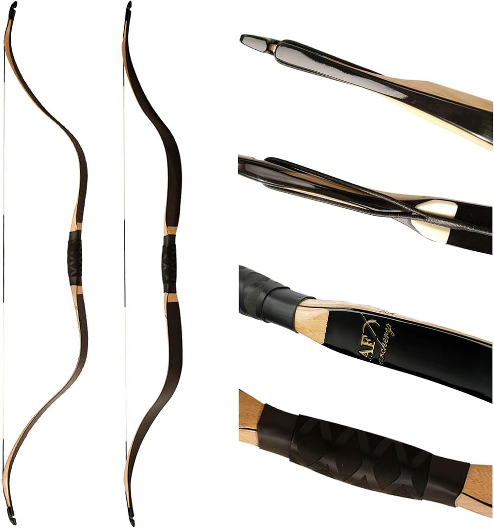 AF Archery Tatar Recurve Bow, 54" Traditional Laminated Horse Bow for Mounted Archery and Precision Shooting Longbow Left Right Hand, 45lbs