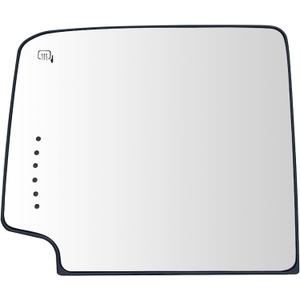 Left Driver Side Heated Towing Mirror Glass Replacement For 2014-2017 Silverado GMC Sierra 1500 2500 3500, Upper Side Mirror With Backing Plate and Rear Holder, Heated Exterior Mirror with Turn Signal