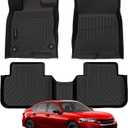 AUXKO All Weather Floor Mats for Honda Civic 2026 2025-2022 Sedan Hatchback Si(Include Sport|2nd Row with&w/o USB Port|Not for Hybrid) Acura Integra 2023-2026 Liners All Season Odorless Anti-Slip