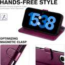 TUCCH Wallet Case for iPhone 17 (6.3") 2025, RFID Blocking 4 Card Holders | Kickstand | Shockproof TPU Shell | PU Leather | Magnetic Closure | Protective Flip Folio Cover | Plum Purple