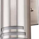 Cerdeco Stainless Steel Outdoor Wall Sconces,Cylinder Porch Light with 3 Slots and Frosted Glass,Modern Outdoor Wall Light Fixture[UL Listed]