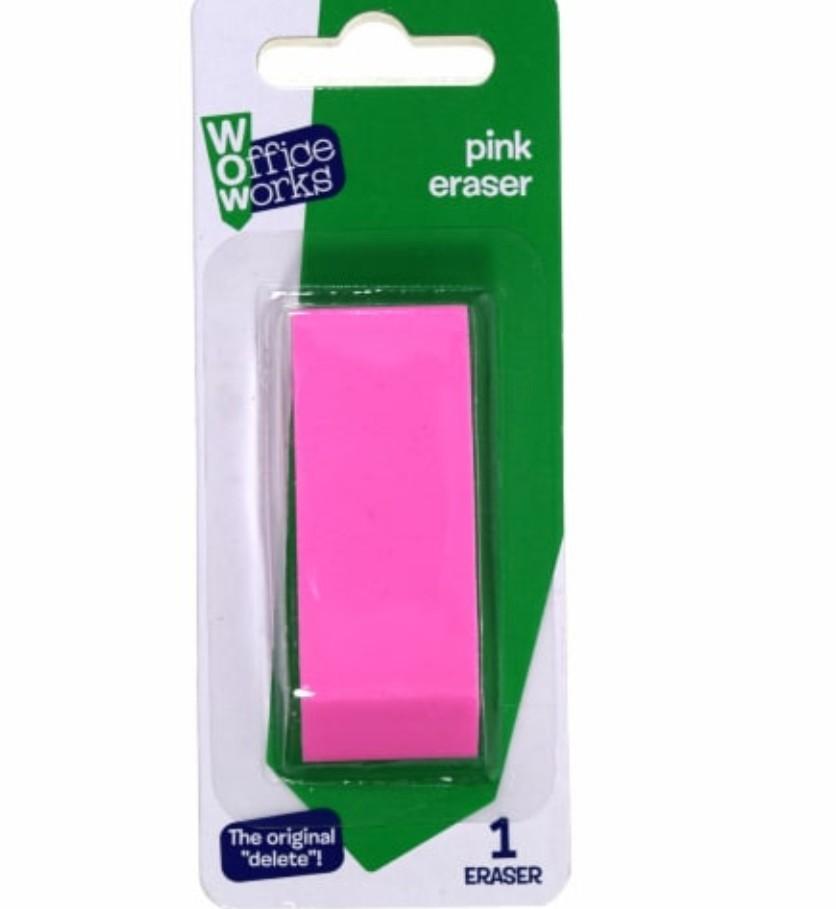 Wow Office Works Pink Eraser