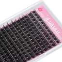 Uilulu Lash Clusters Kit for DIY Lash Extension at Home, False Eyelashes Set with Bond Seal, Lash Remover, Brush, Tweezers, D Curl Wispy Individual Clusters Eye Lash Extensions (U04 Kit)