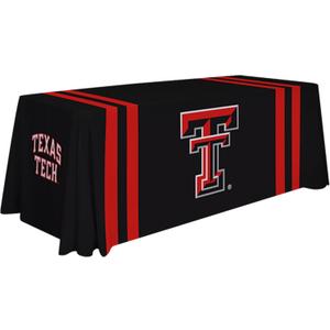 Victory Corps Texas Tech Red Raiders College Sports Printed Table Throw - NCAA Licensed - Polyester - School Tablecloth (Black, Red) (6' Draped)