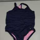 TYR Girls' Durafast Lite Ella Maxfit Swimsuit (Large, Navy)