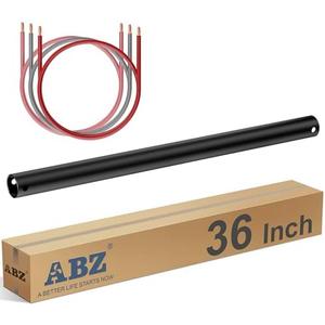 ABZ 36 Inch Ceiling Fan Downrod Accessories with Extended Cord, 3 FT Downrod for Ceiling Fan Not Threaded (Black)