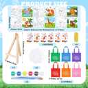 2 x Fovths 6 Sets Valentine's Day Canvas for Painting Pre-Drawn Canvas Panel with Wooden Easel Painting Tools Cards Tote Bags Mini Paint Set Valentine School Class Gift Exchanges