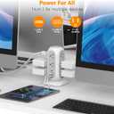 Tower Power Strip Flat Plug with 11 Outlets 3 USB (1 USB C), TESSAN Surge Protector Tower 1625W/13A,1050J Protection, 6 Feet Extension Cord with Multiple Outlets, Office Desk Supplies, Dorm Essentials