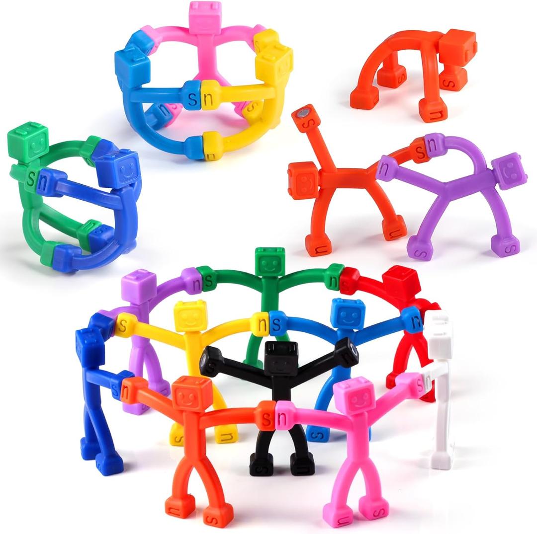Magnetic-People-Magnet-Men Toys, Magnetic Travel Toys Portable, Clever Fun Magnets for Kids, Fridge Magnets for Refrigerator, Door, Classroom Fun 10 Pcs (Opaque)