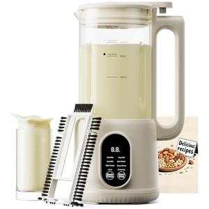 Automatic Nut Milk Maker, 8 in1 40oz Soybean Milk Machine for Homemade Almond, Oat, Soy, Coconut, Plant-Based Milk and Non Dairy Beverages, 12 Hours Timer/Auto-clean/Room Temp/Keep Warm/Boil/Low-Noise