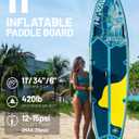 Hiwave Inflatable Stand Up Paddle Board 11*34*6 Sup Board, 420lbs Capacity Adult&Youth Paddle Board, Pet Friendly for Ocean&Lake, w/Double Action Hand Pump
