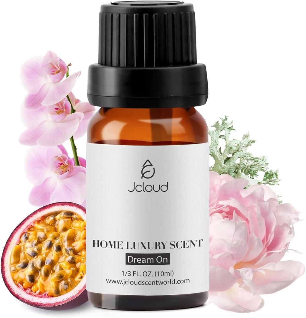 4 x JCLOUD Dream On Essential Oil for Diffuser - Hotel Diffuser Oil & Home Luxury Scents - Pure Aromatherapy Diffuser Oil with Passion Fruit, Peony and Orchid, Natural & Pet Safe - 10mL