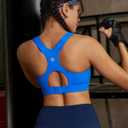 RUNNING GIRL Sports Bras for Women High Support, Adjustable Straps High Impact Racerback Bra with Hook Closure Molded Cup (Blue, XL)