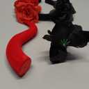 Devil Horns Headband Flower Rose Red Black Hair Hoop Gothic Devil Halloween Party Women Dress Up Masquerade Decorations Accessories